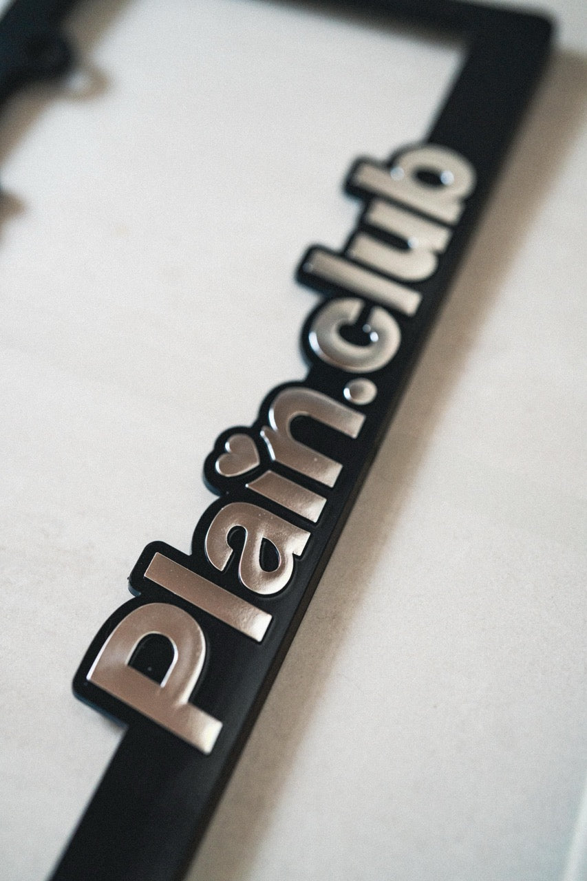 Plain.club Chrome Raised Plate Frame