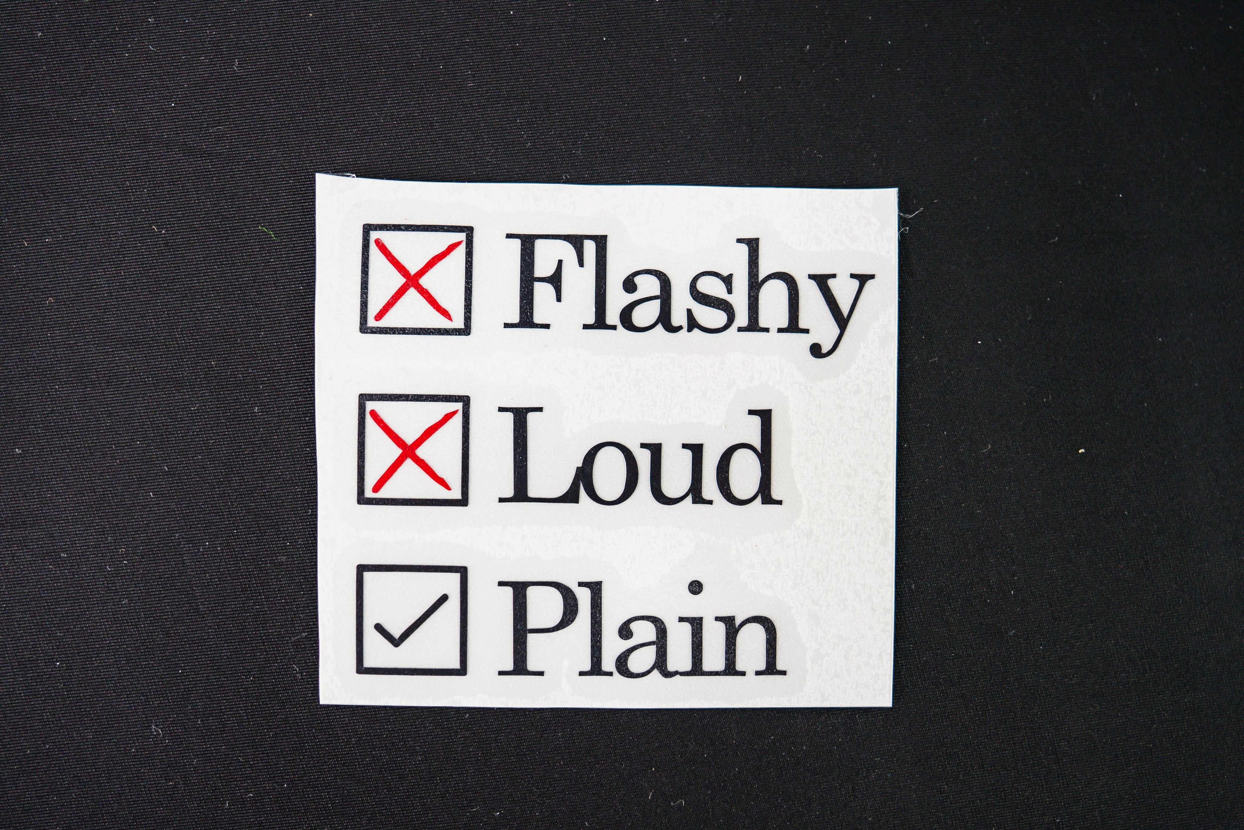 Plain By Choice 4" Die Cut Sticker
