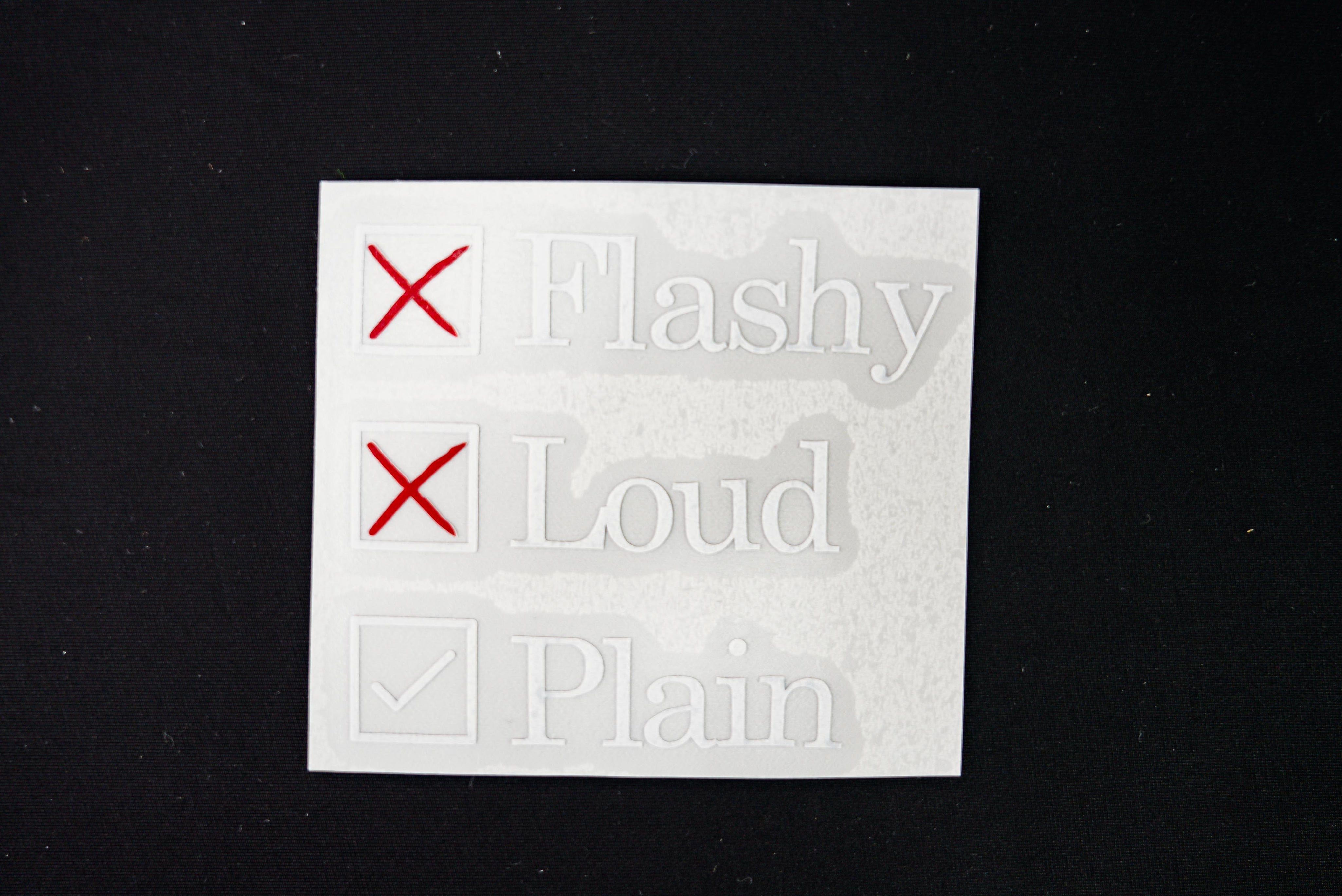 Plain By Choice 4" Die Cut Sticker