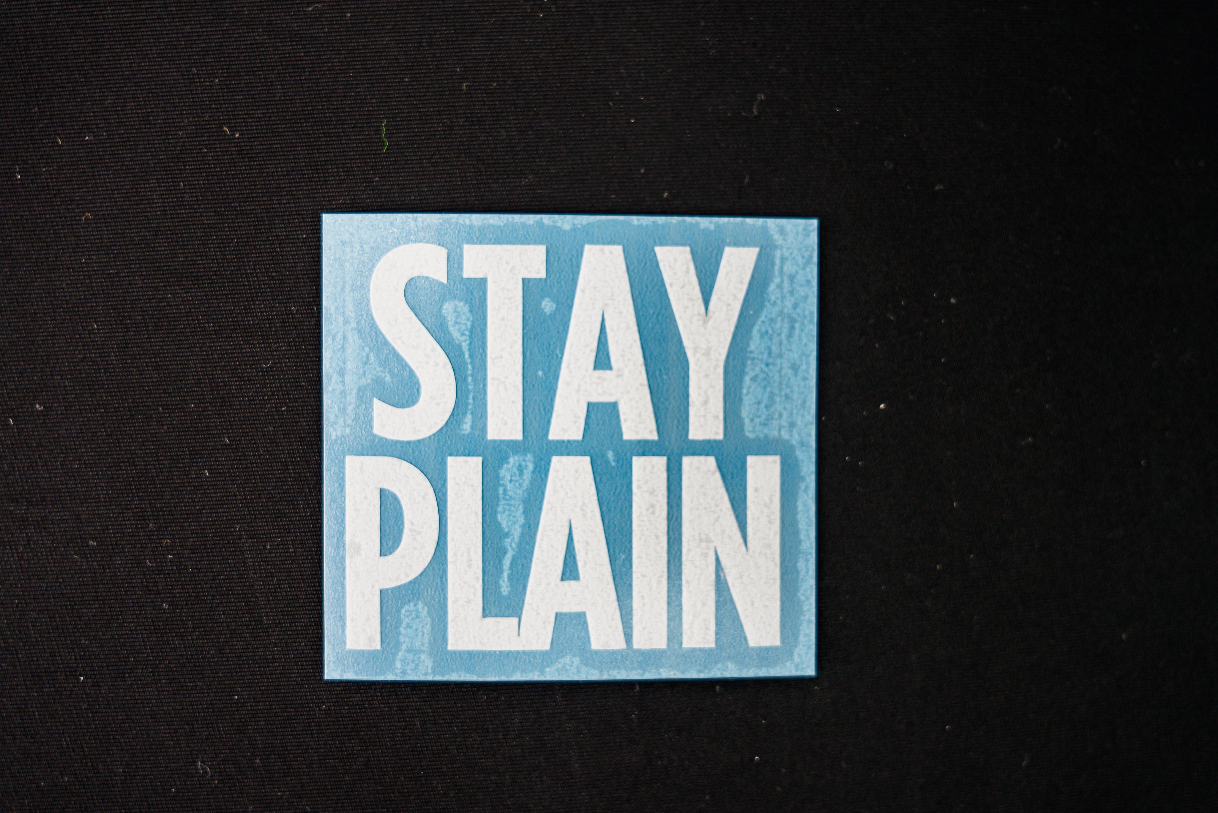 Stay Plain 3" Die Cut Sticker